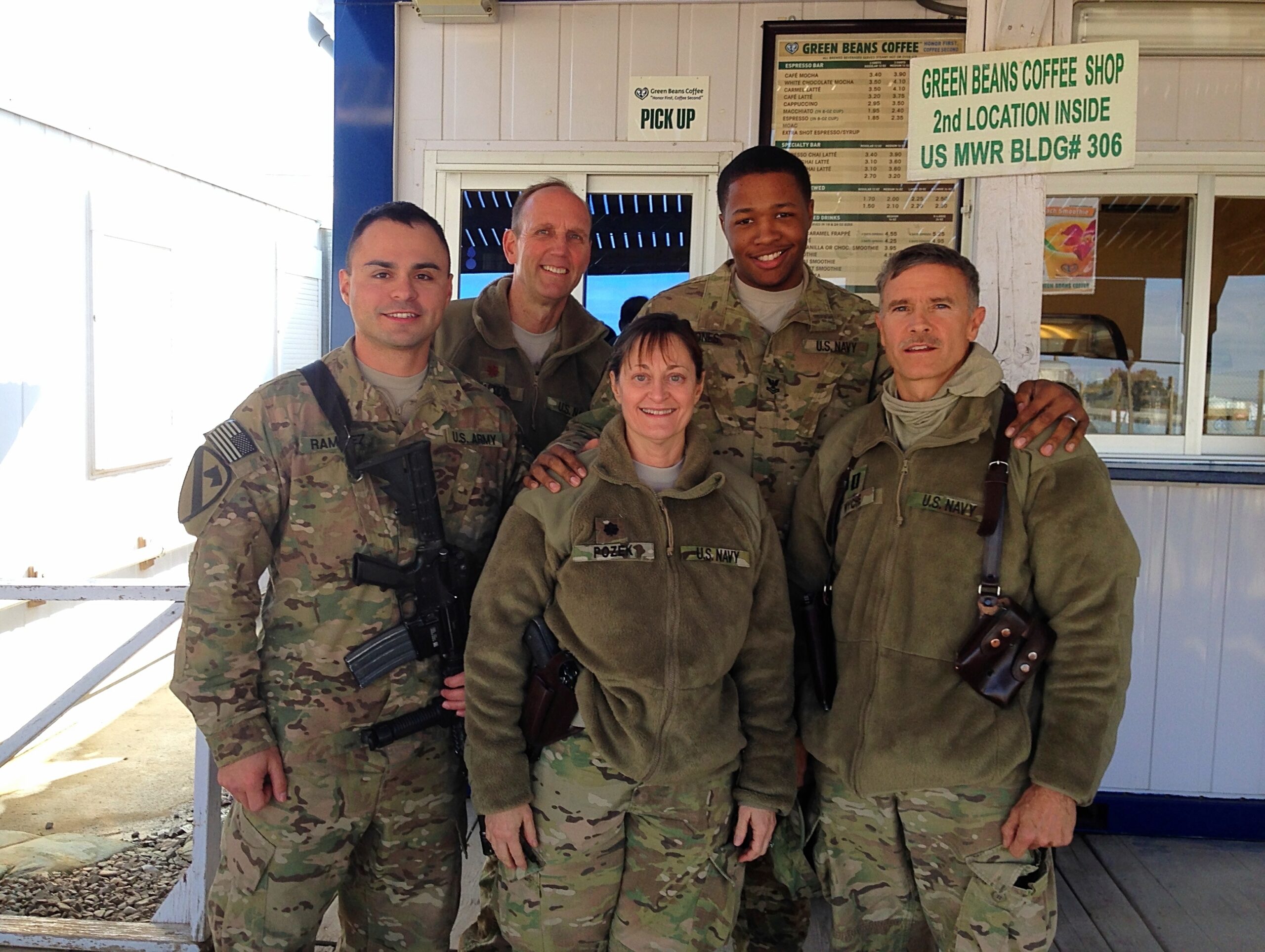 Dr. Skip with service men and women