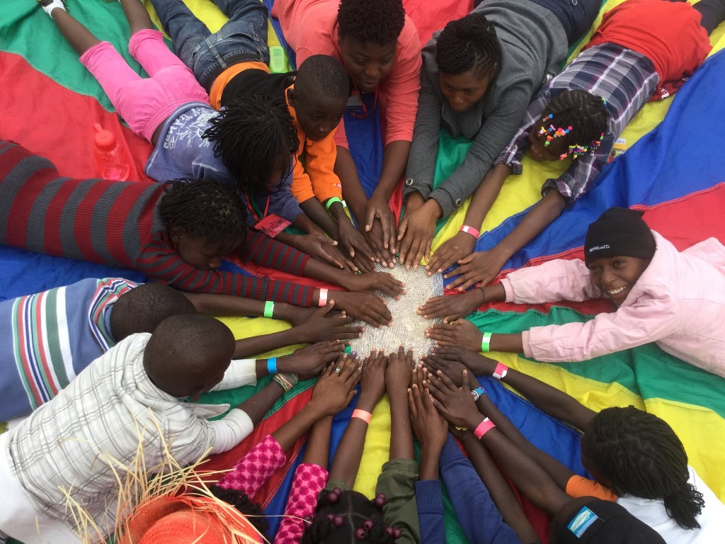 Coming together on parachute-1